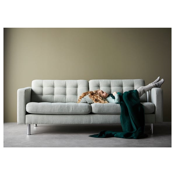 LANDSKRONA 3-seat sofa, Gunnared light green/wood