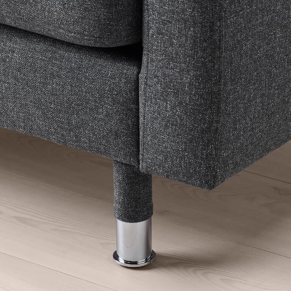 LANDSKRONA 4-seat sofa, with chaise longue/Gunnared dark grey/metal, 280 cm