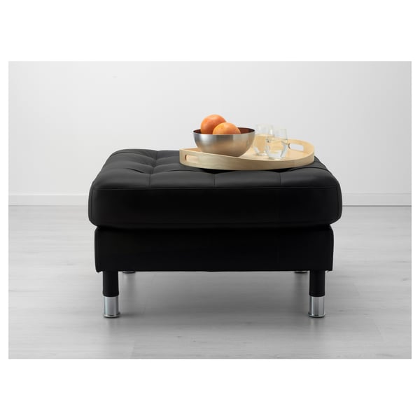 LANDSKRONA footstool, Grann/Bomstad black/metal, 77x65 cm