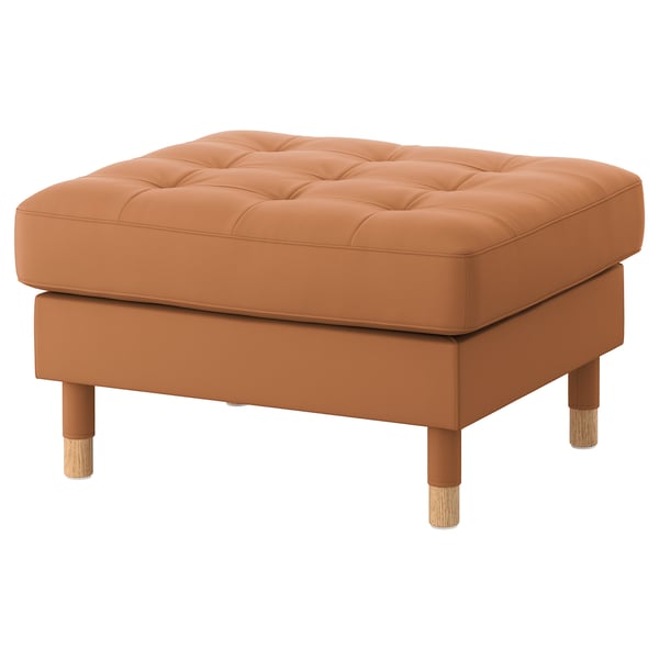 LANDSKRONA footstool, Grann/Bomstad golden-brown/wood, 77x65 cm