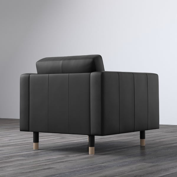 LANDSKRONA armchair, Grann/Bomstad black/wood, 65x78x89 cm