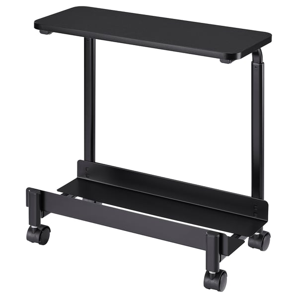 LÅNESPELARE computer cart with shelf, black, 50x27 cm