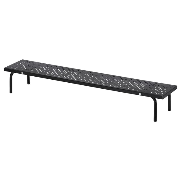 LÅNESPELARE monitor stand, black, 97x19 cm