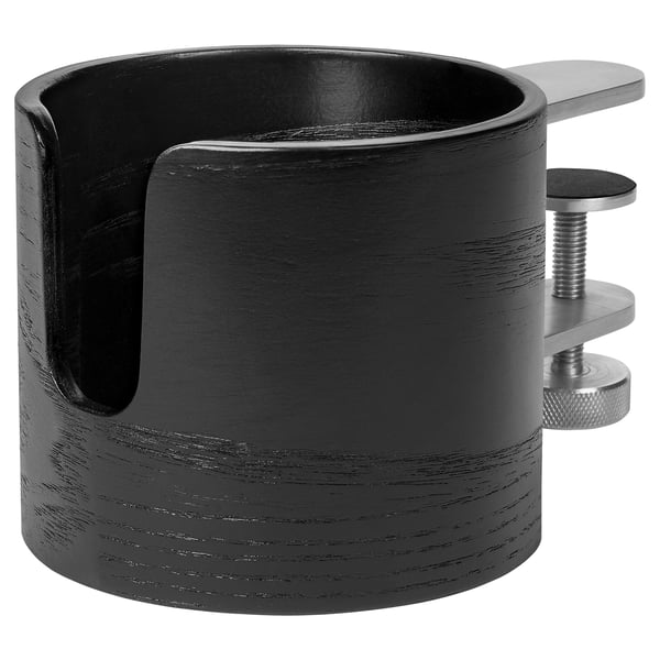 LÅNESPELARE mug holder, black, 11 cm