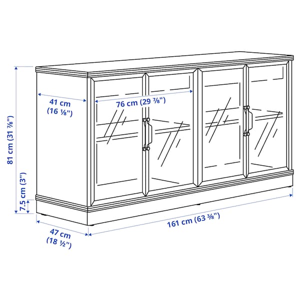 Ikea LANESUND - Storage combination, grey-brown, 282x47x152 cm