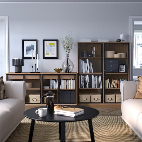 Ikea LANESUND - Storage combination, grey-brown, 282x47x152 cm