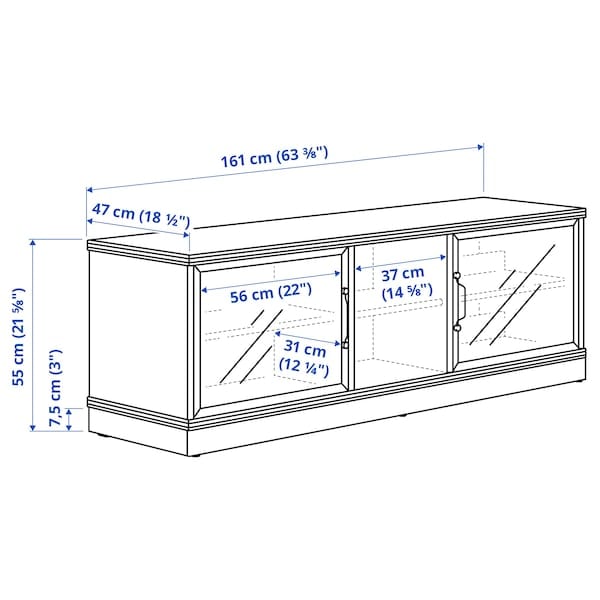 Ikea LANESUND - TV bench, grey-brown, 161x47x55 cm