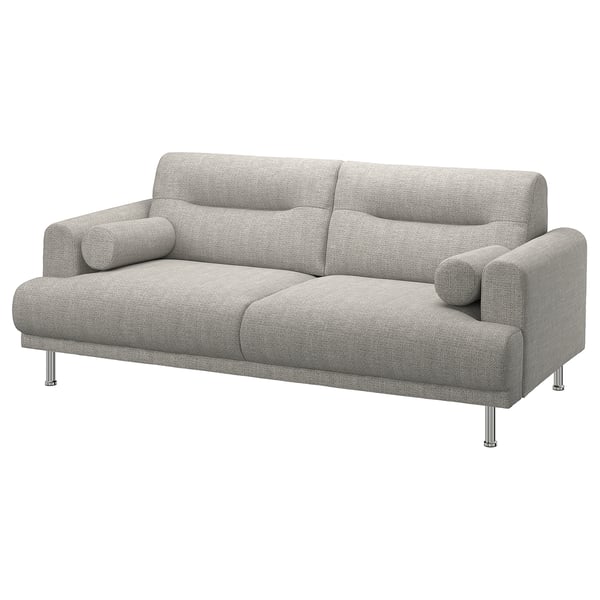 LÅNGARYD 2-seat sofa, Lejde light grey/metal, 198x82x90 cm