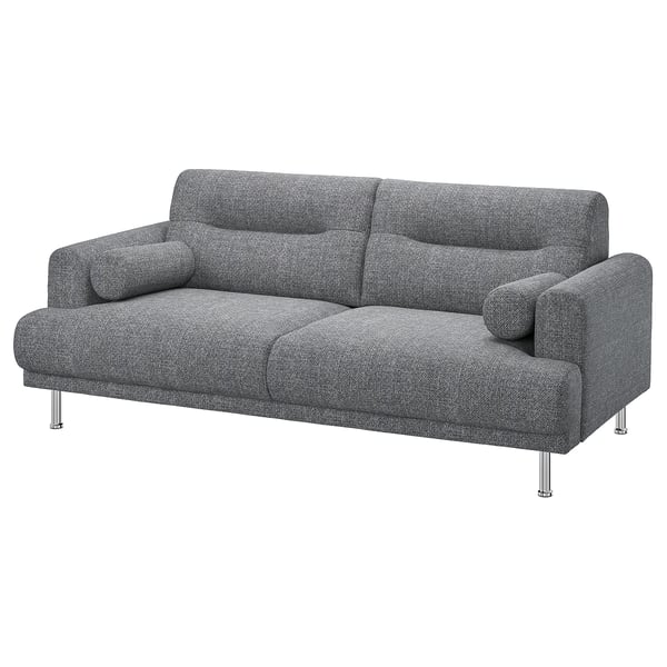 LÅNGARYD 2-seat sofa, Lejde/grey/black metal, 198x82x90 cm