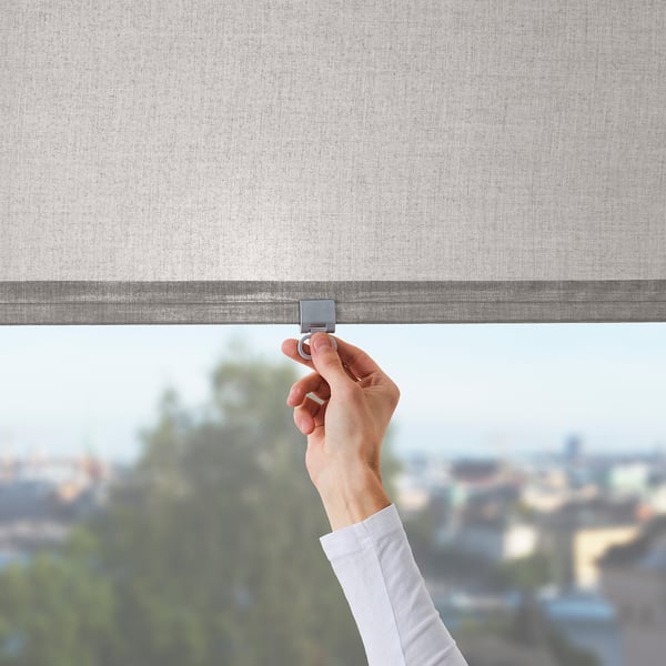 LÅNGDANS roller blind, grey, 100x250 cm