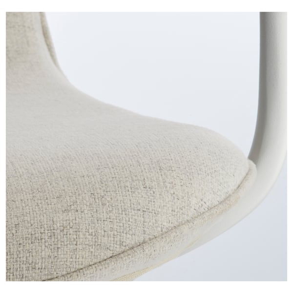 LÅNGFJÄLL conference chair with armrests, Gunnared beige/white, 53x104x68 cm