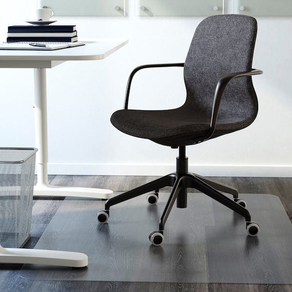 Ikea LÅNGFJÄLL Office chair with armrests - Gunnared dark grey/black ,