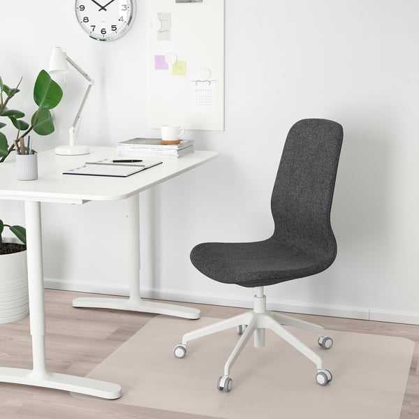LÅNGFJÄLL conference chair, Gunnared dark grey/white, 53x104x68 cm