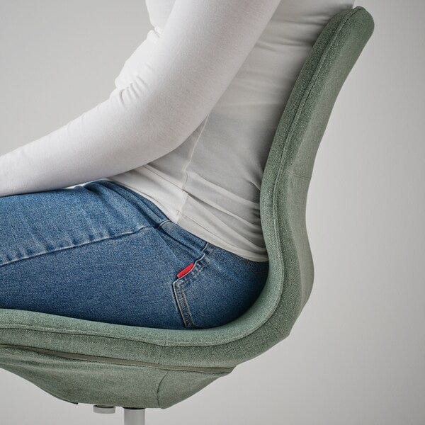 Ikea LÅNGFJÄLL - Meeting chair, Gunnared grey-green/white ,