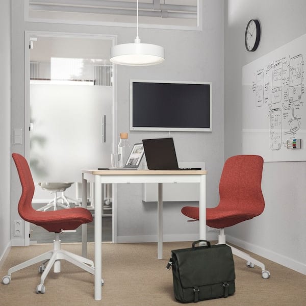 Ikea LÅNGFJÄLL - Meeting chair, Gunnared red-orange/white ,