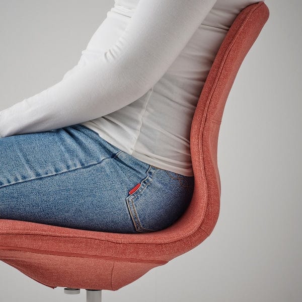 Ikea LÅNGFJÄLL - Meeting chair, Gunnared red-orange/white ,