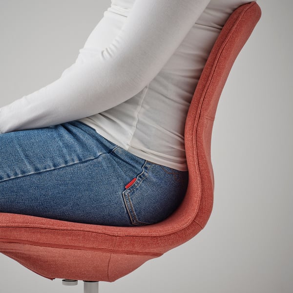 LÅNGFJÄLL conference chair, Gunnared red-orange/white, 53x92x68 cm