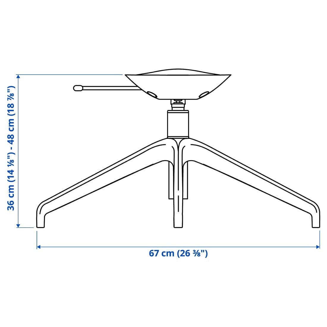 Ikea LÅNGFJÄLL 4-legged office chair base, black
