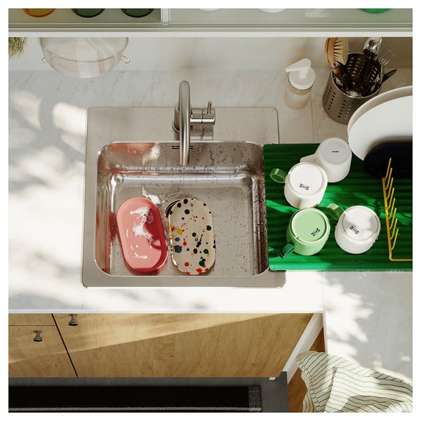 LÅNGUDDEN inset sink, 1 bowl, stainless steel, 46x46 cm