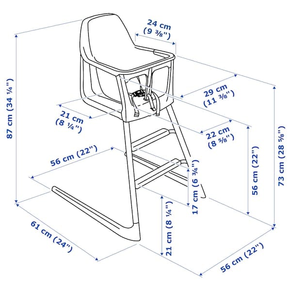 Ikea LANGUR - Junior/highchair, white