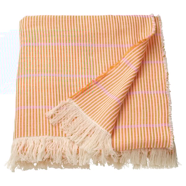 LAPPKATTFOT throw, bright orange/pink, 130x170 cm