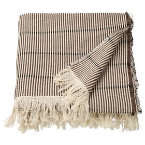 LAPPKATTFOT throw, brown/black, 130x170 cm