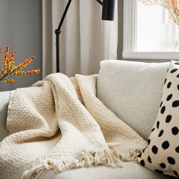 Ikea LAPPTÅG - Throw, off-white, 130x170 cm