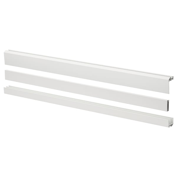 LARKOLLEN rail w fittings for sliding doors, white, 60 cm