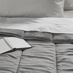 LÅSBRÄKEN comforter, grey, 150x200 cm