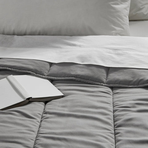 LÅSBRÄKEN comforter, grey, 150x200 cm