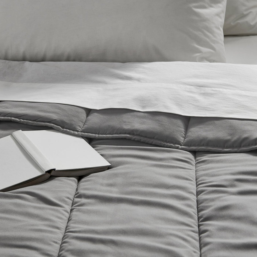 LÅSBRÄKEN comforter, grey, 150x200 cm