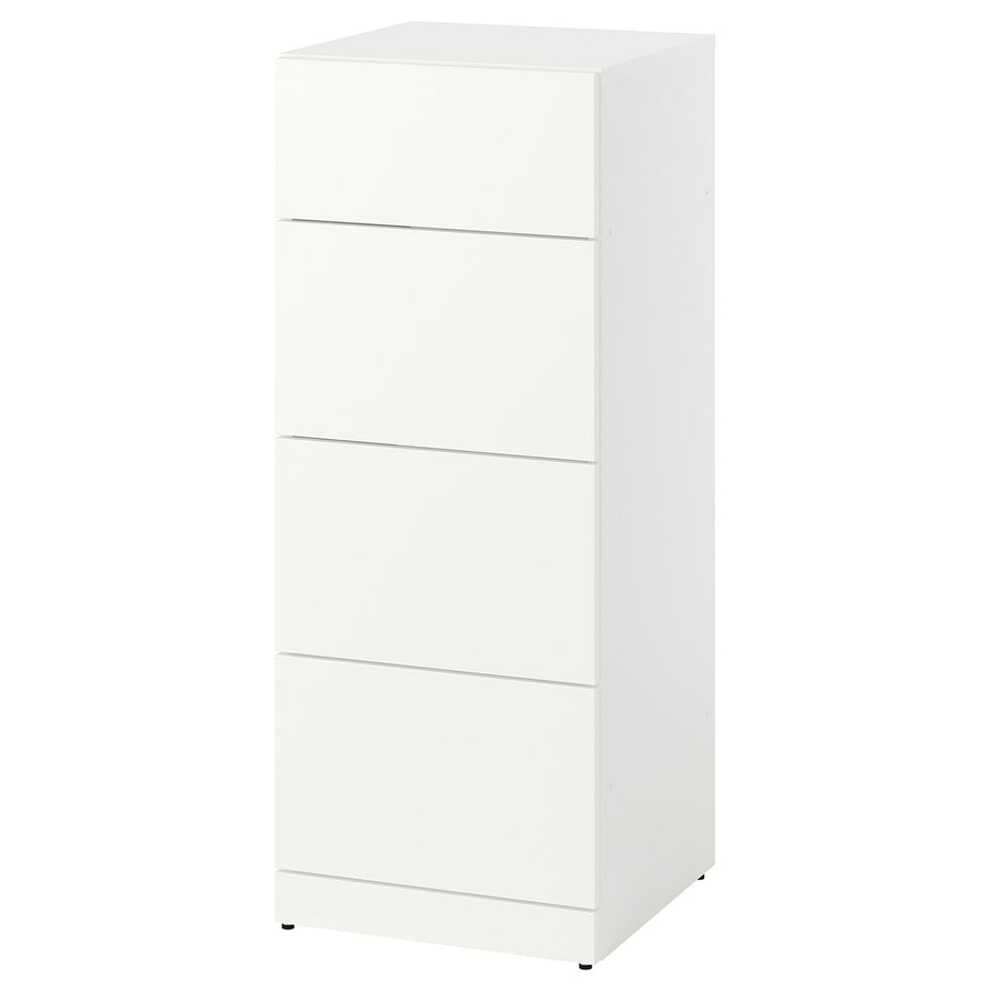 LASTARE chest of 4 drawers, white, 40x42x100 cm