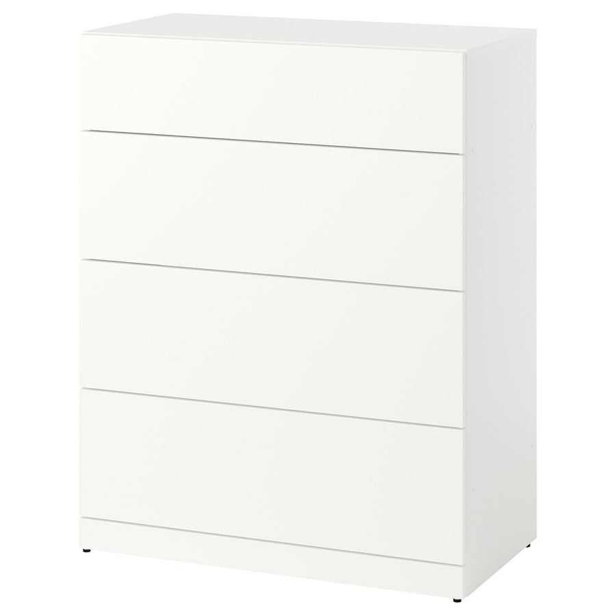 LASTARE chest of 4 drawers, white, 80x42x100 cm