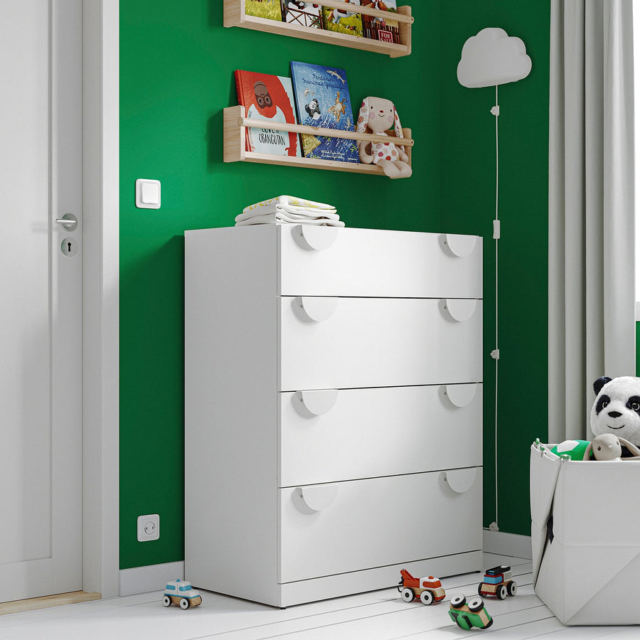 LASTARE chest of 4 drawers, white, 80x42x100 cm