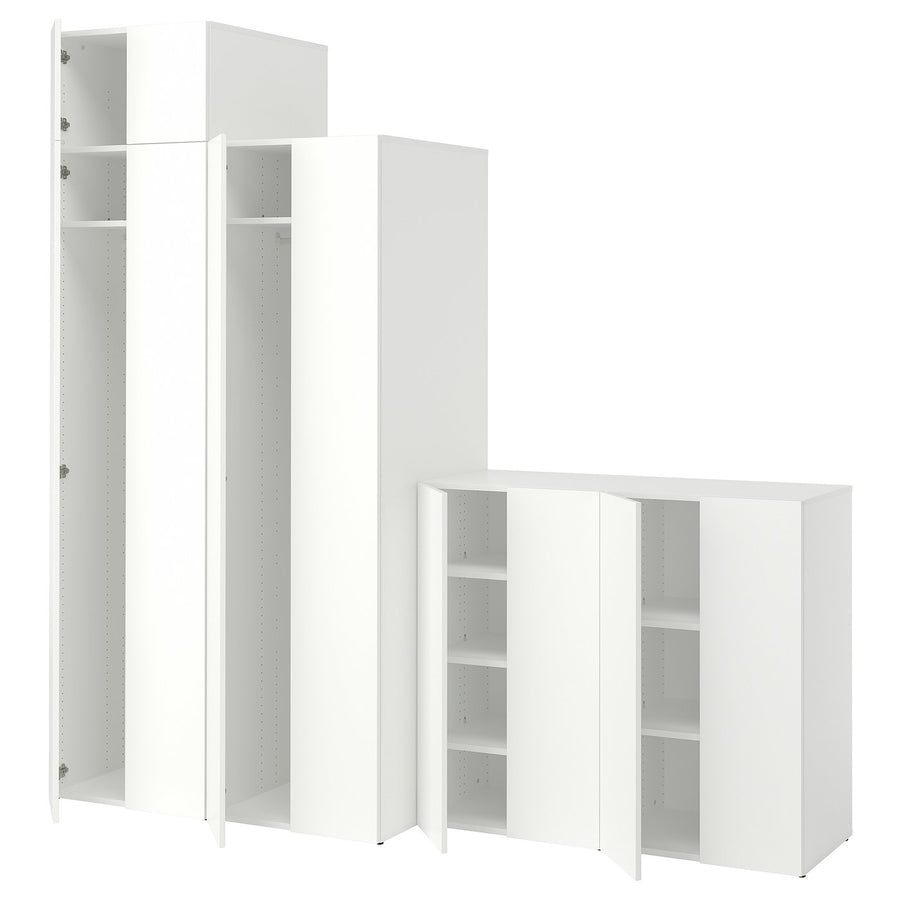 LASTARE wardrobe combination, white/with height extension unit, 240x62x236 cm