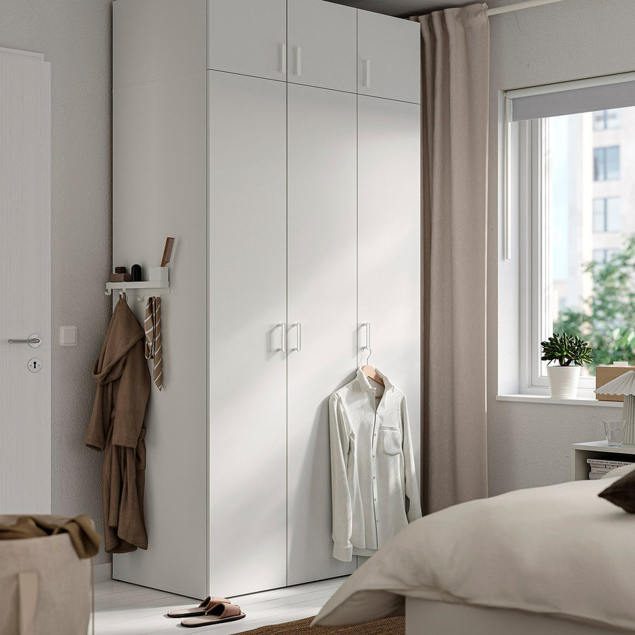 LASTARE wardrobe combination, white/with height extension unit, 120x62x236 cm