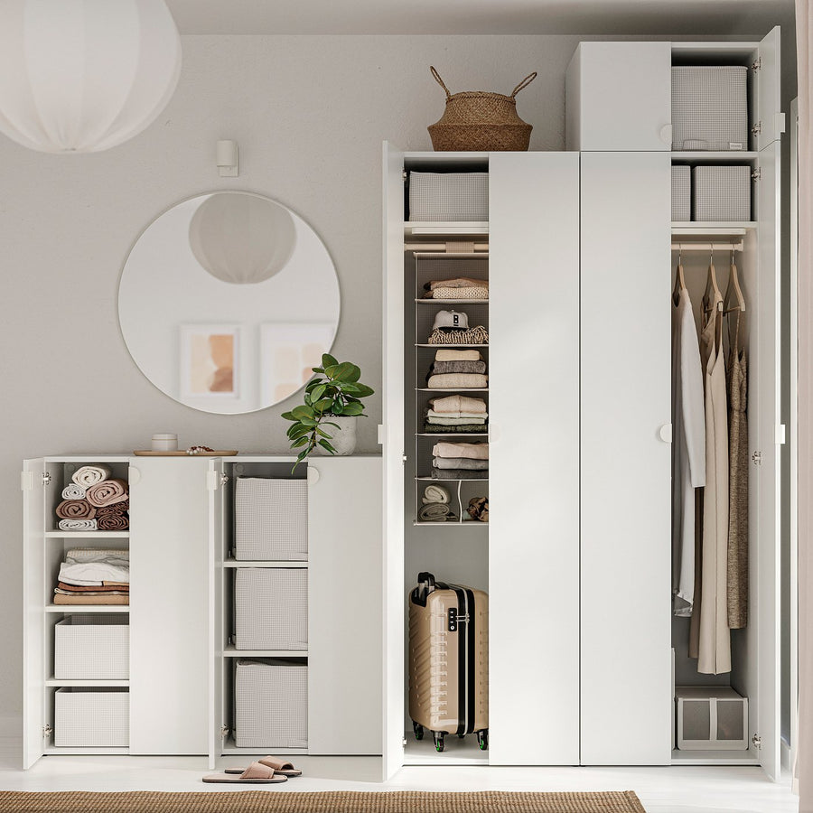 LASTARE wardrobe combination, white/with height extension unit, 240x62x236 cm