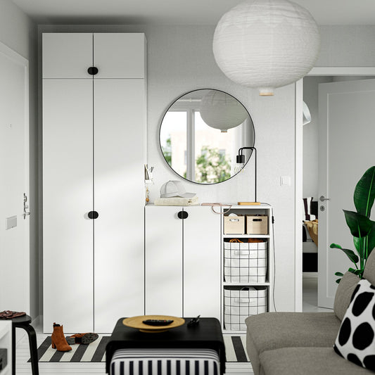 LASTARE wardrobe combination, white/with height extension unit, 180x42x236 cm