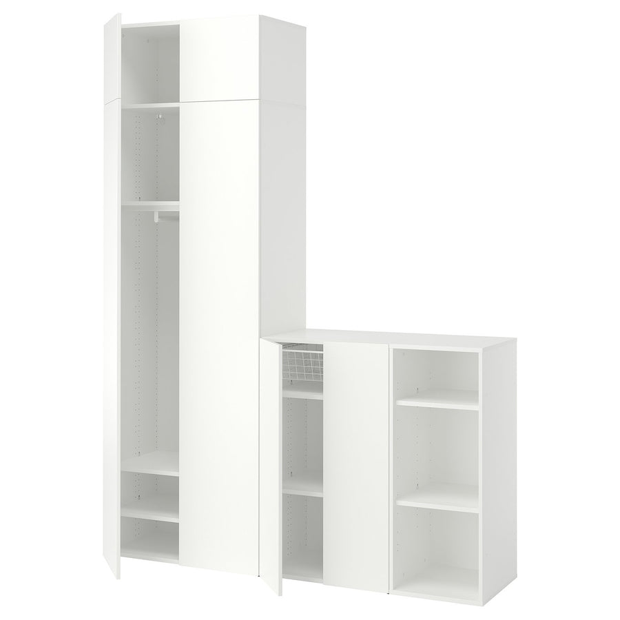 LASTARE wardrobe combination, white/with height extension unit, 180x42x236 cm