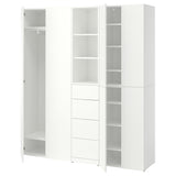 LASTARE wardrobe combination, white, 180x42x200 cm