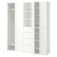 LASTARE wardrobe combination, white, 180x42x200 cm