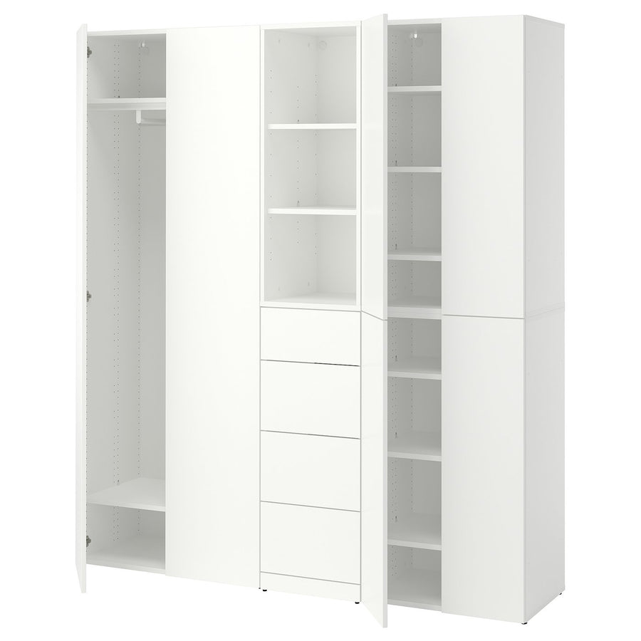 LASTARE wardrobe combination, white, 180x42x200 cm