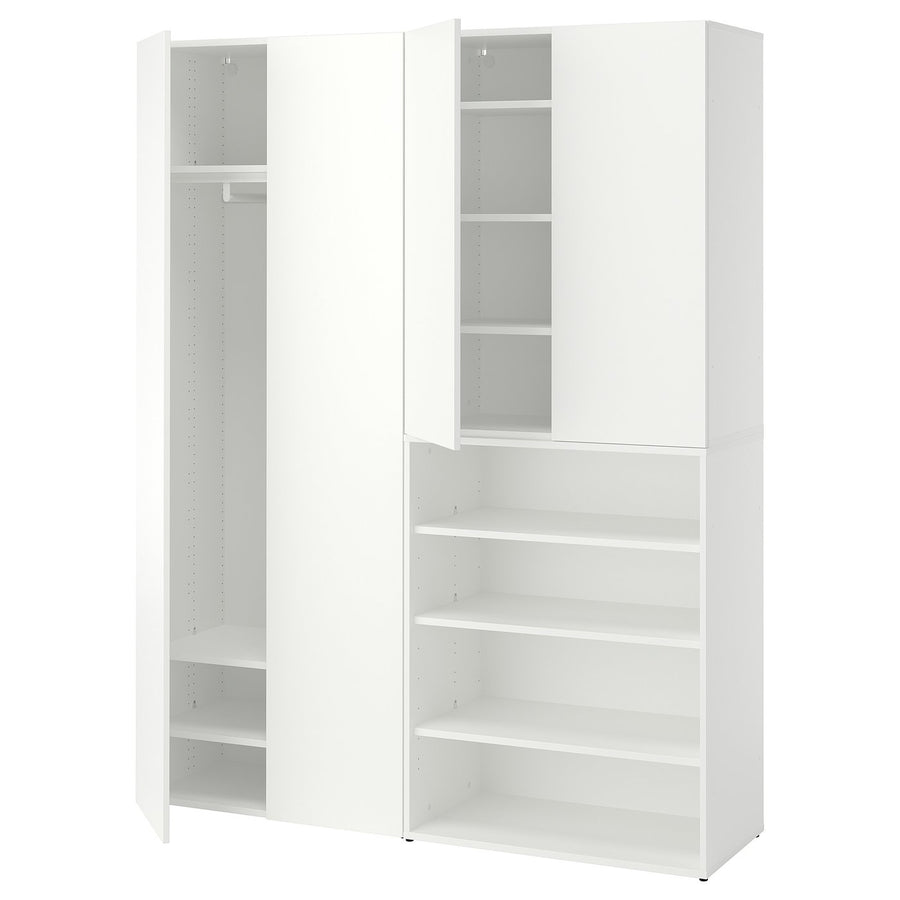 LASTARE wardrobe combination, white, 160x42x200 cm