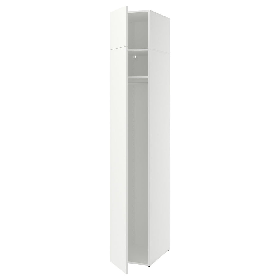 LASTARE wardrobe combination, white/with height extension unit, 40x62x236 cm