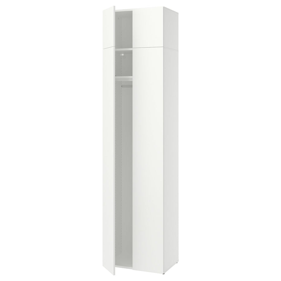 LASTARE wardrobe combination, white/with height extension unit, 60x42x236 cm