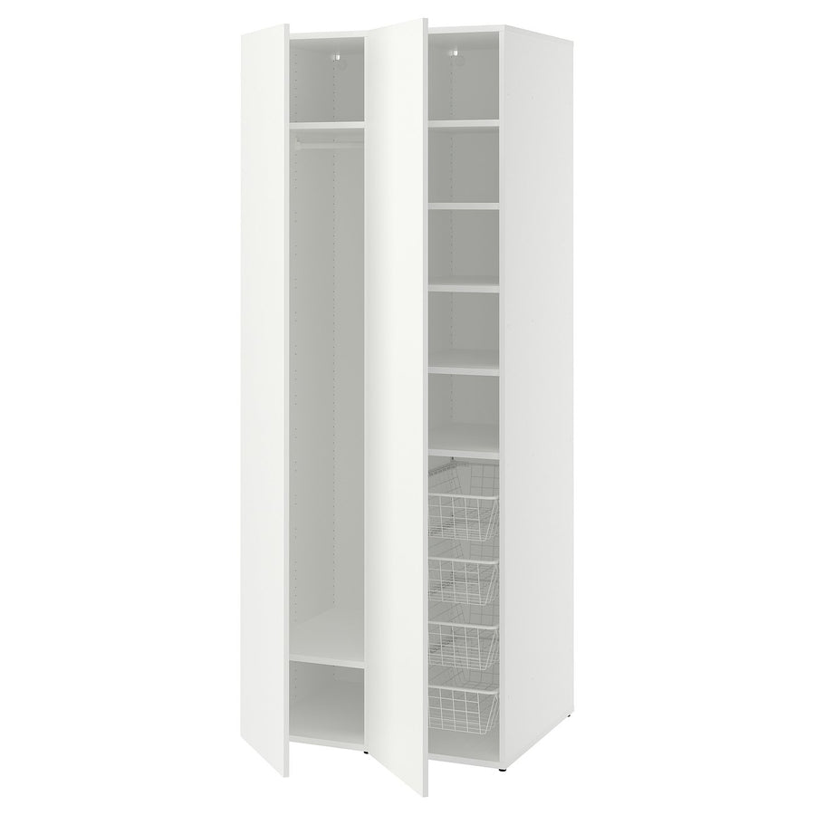 LASTARE wardrobe combination, white, 80x62x200 cm