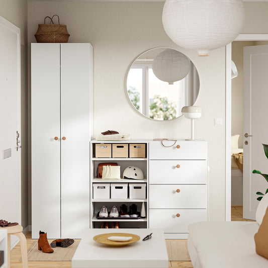 LASTARE wardrobe combination, white, 180x42x200 cm