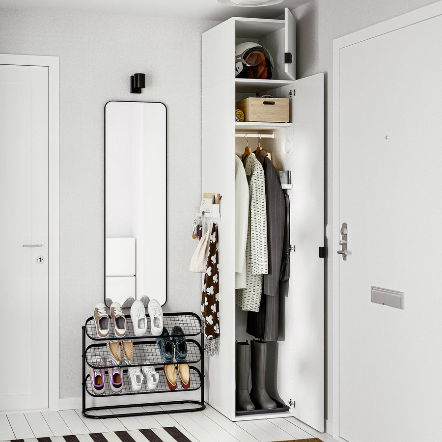 LASTARE wardrobe combination, white/with height extension unit, 40x62x236 cm