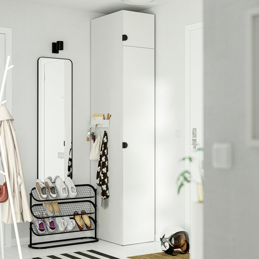 LASTARE wardrobe combination, white/with height extension unit, 40x62x236 cm