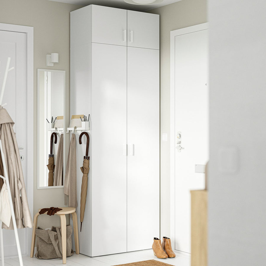 LASTARE wardrobe combination, white/with height extension unit, 80x42x236 cm